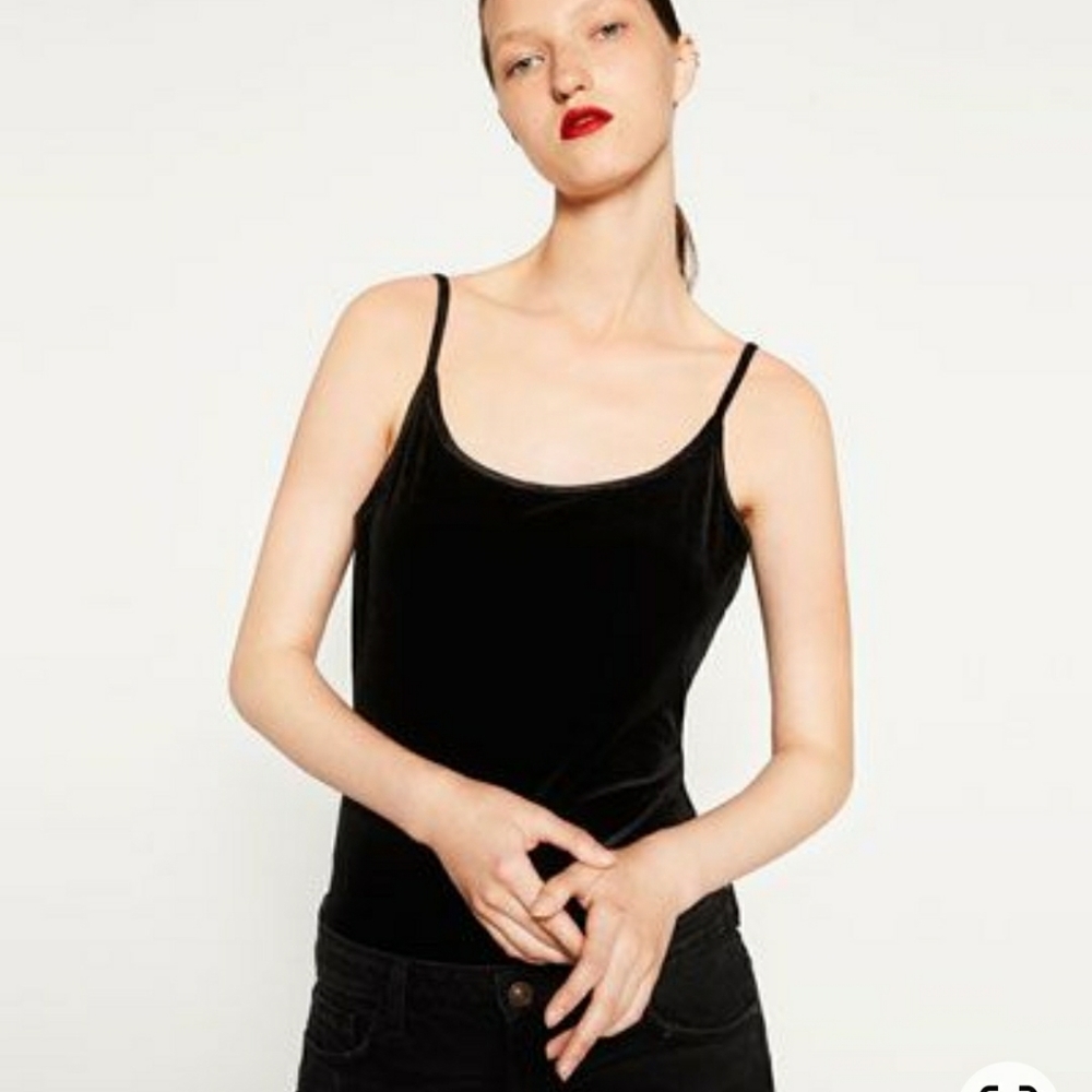 Zara bodysuit black velvet